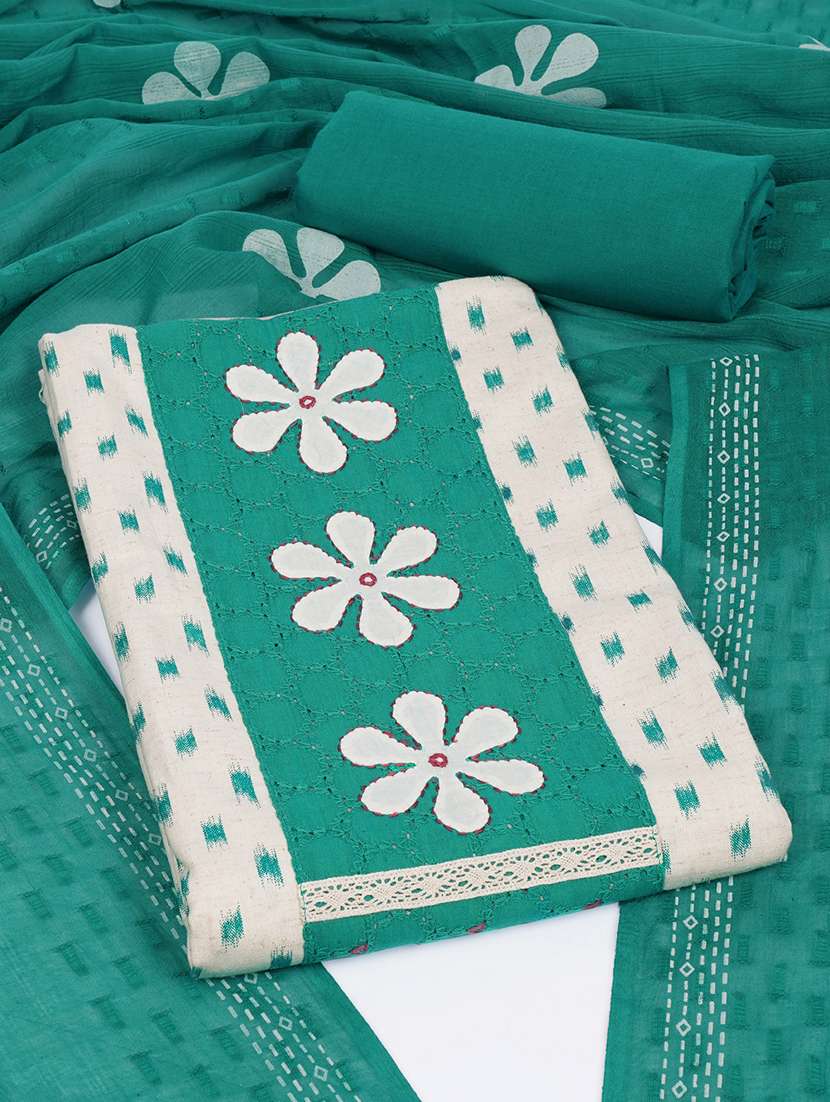 women self design unstitched suit set