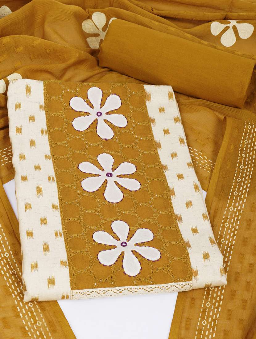women self design unstitched suit set