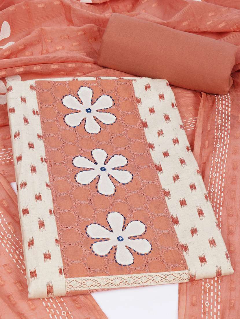 women self design unstitched suit set