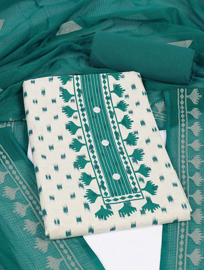 women self design unstitched suit set