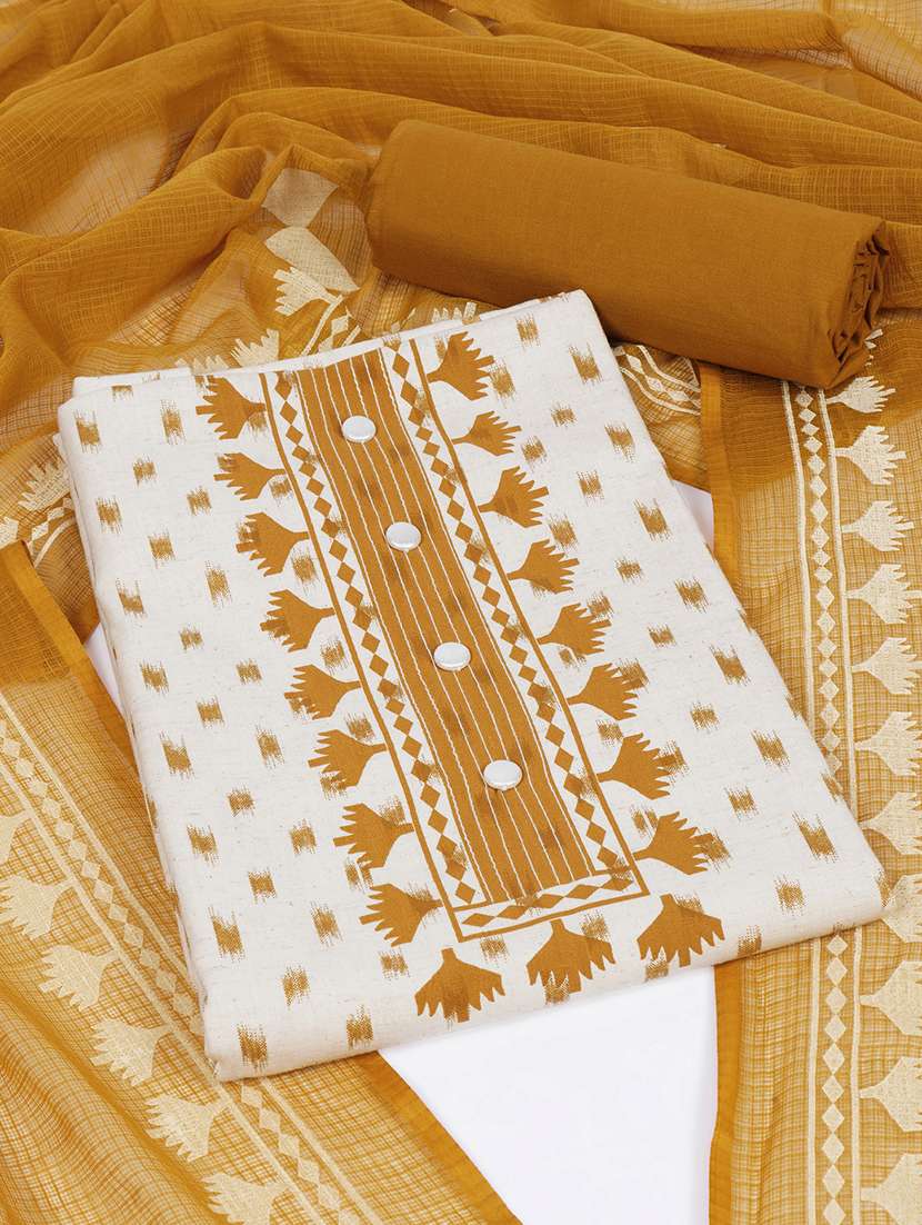 women self design unstitched suit set