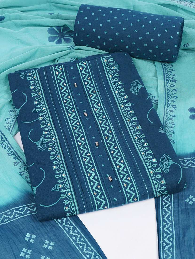 women printed unstitched suit set