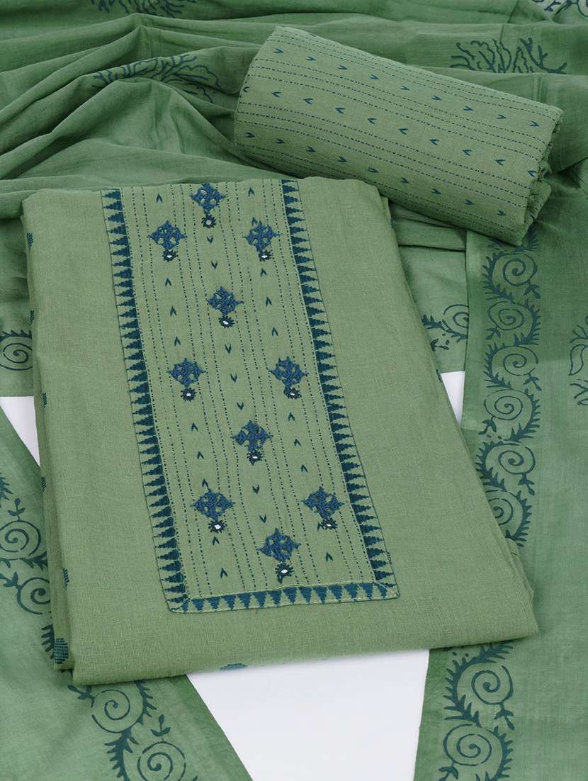 women self design unstitched suit set