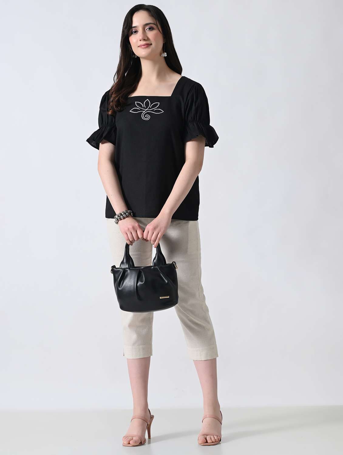 women embroidered square neck top - 22502616 -  Standard Image - 5