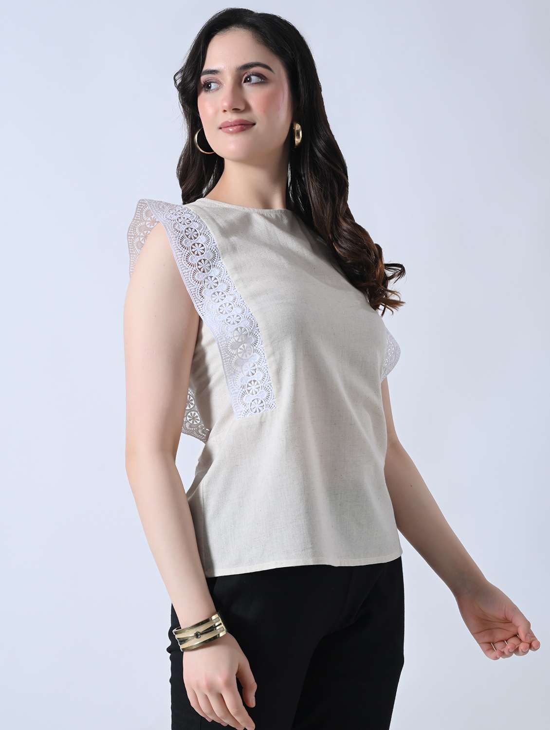 women solid round neck sleeveless top - 22502621 -  Standard Image - 3