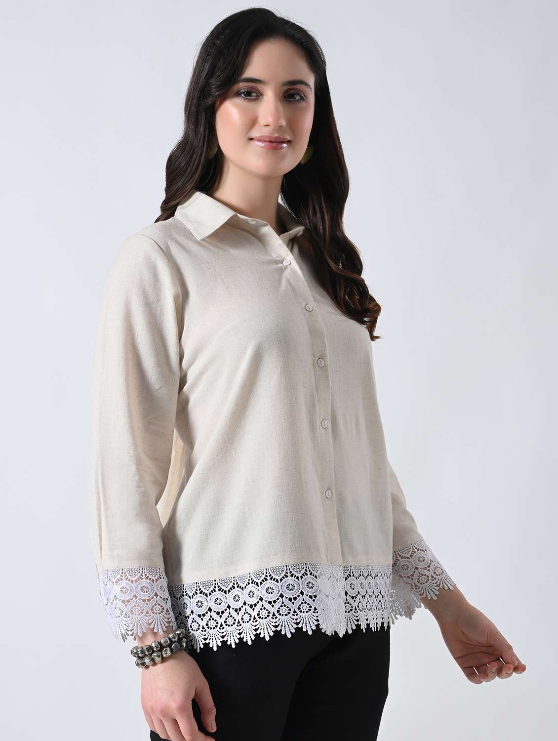 women solid long sleeves shirt - 22502623 -  Standard Image - 3