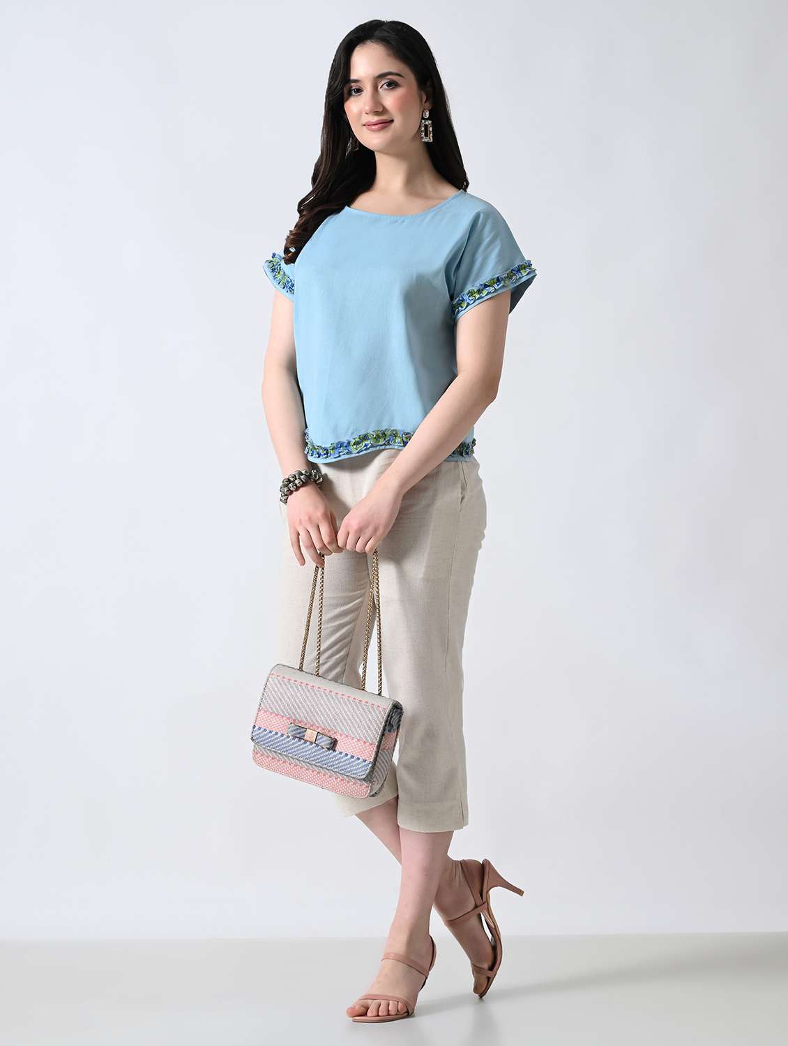 women solid round neck top - 22502624 -  Standard Image - 5