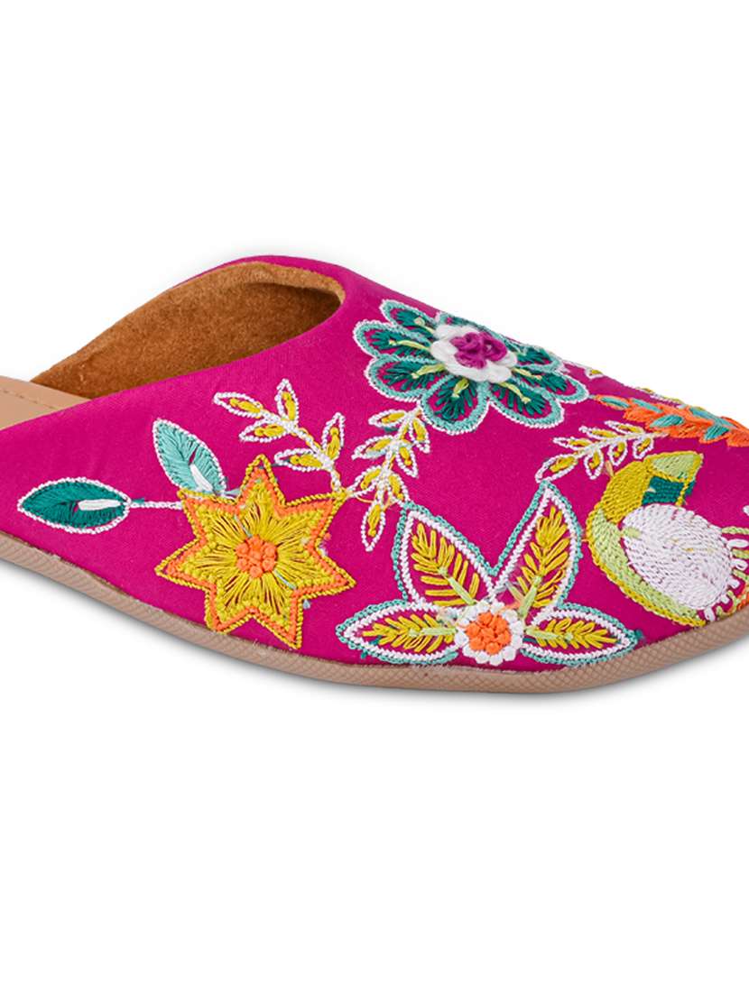 women embroidered slip on mules - 22502626 -  Standard Image - 3