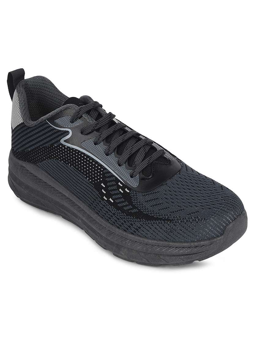 men charcoal lace up sport shoe
