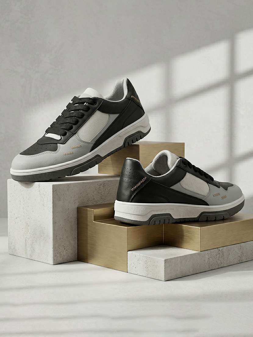 men color block lace up sneaker