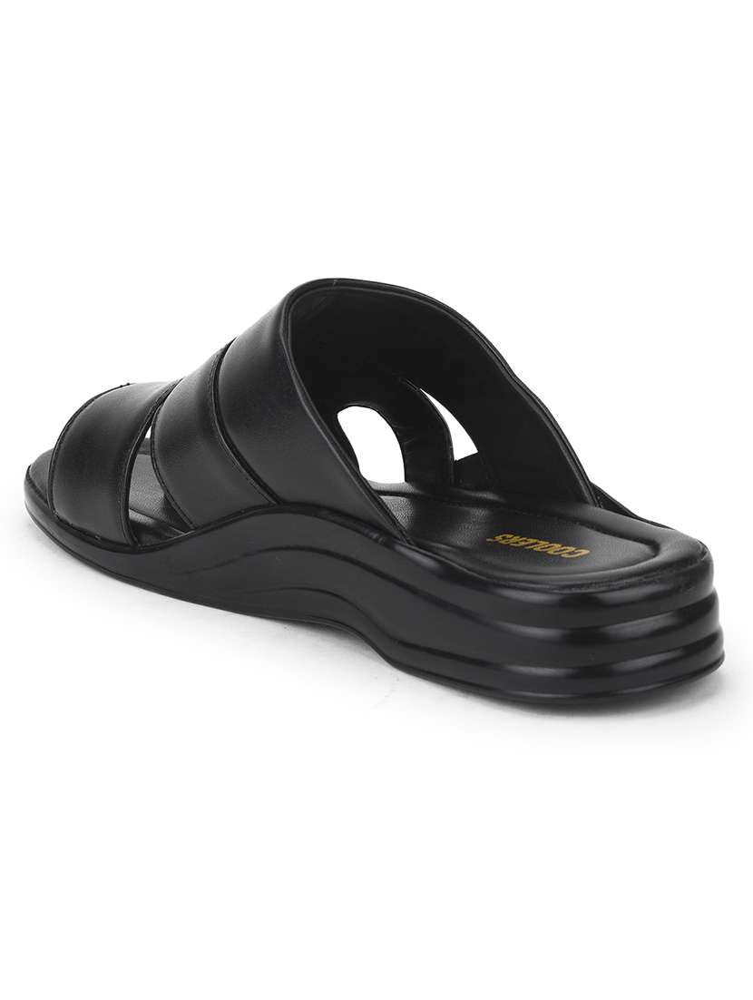 men black slip on sandal - 22502704 -  Standard Image - 3