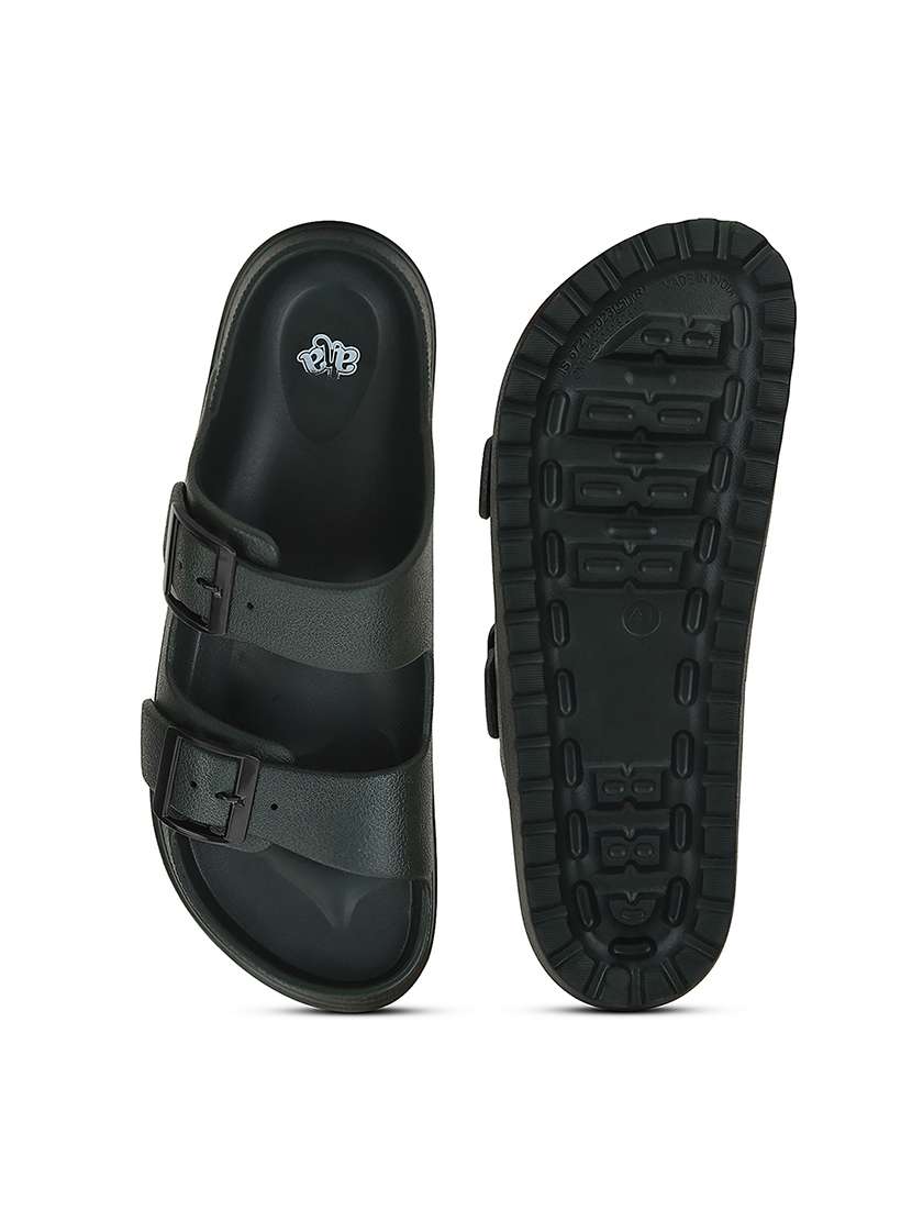 men olive slip on slider - 22502710 -  Standard Image - 5