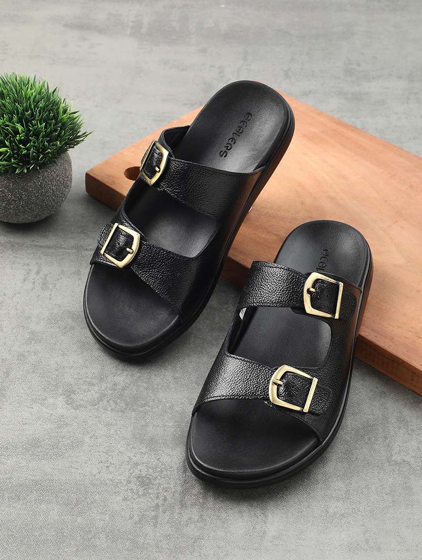 men black slip on sandal