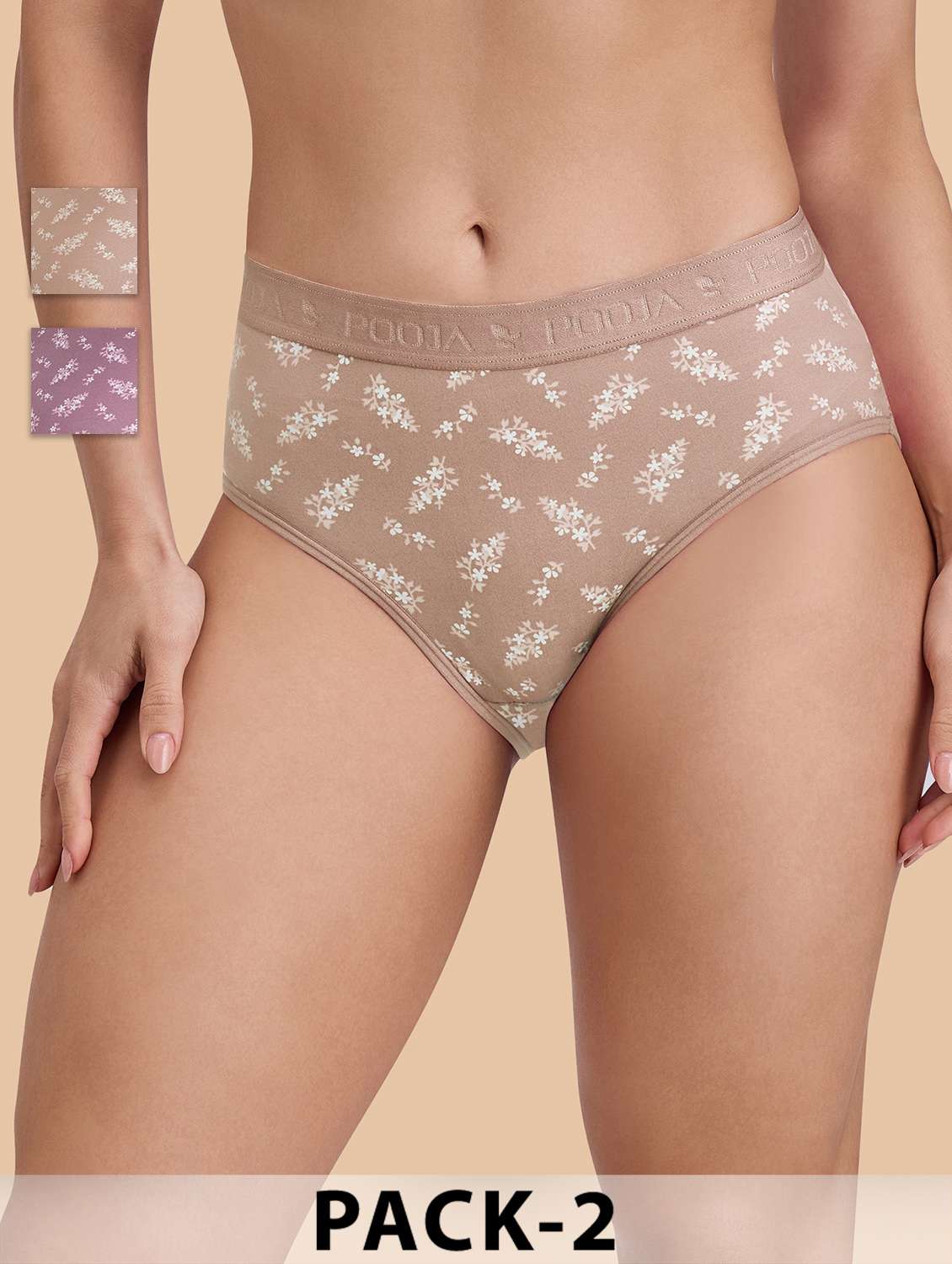 women pack of 2 floral printed panty set