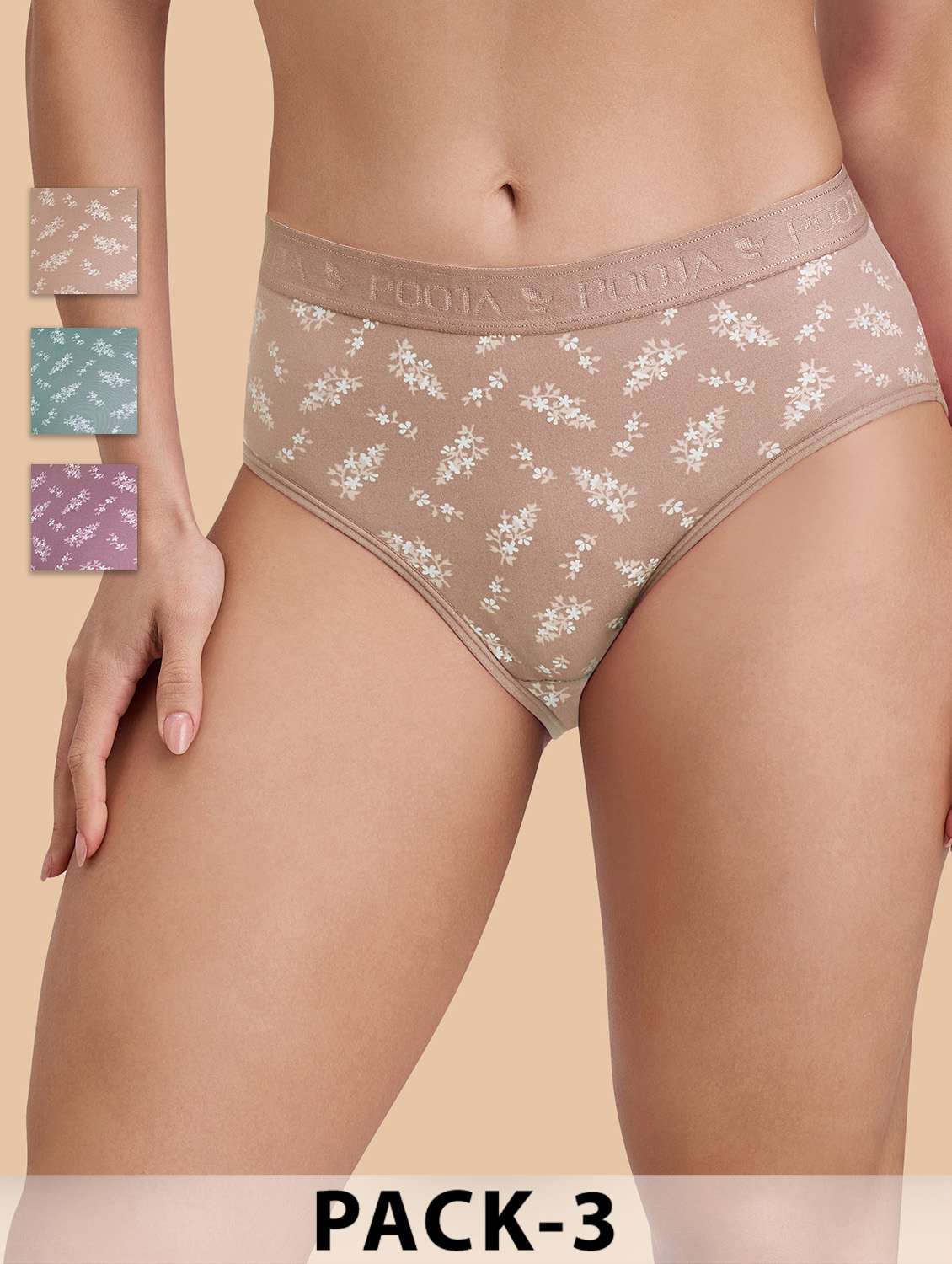 women pack of 3 floral printed panty set