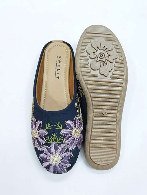 women embroidered slip on mules - 22502787 -  Standard Image - 3