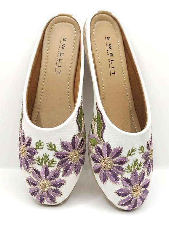 women embroidered slip on mules - 22502789 -  Standard Image - 3