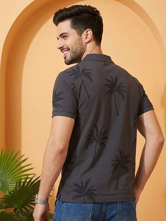 men printed short sleeve regular fit polo t-shirt - 22502838 -  Standard Image - 3