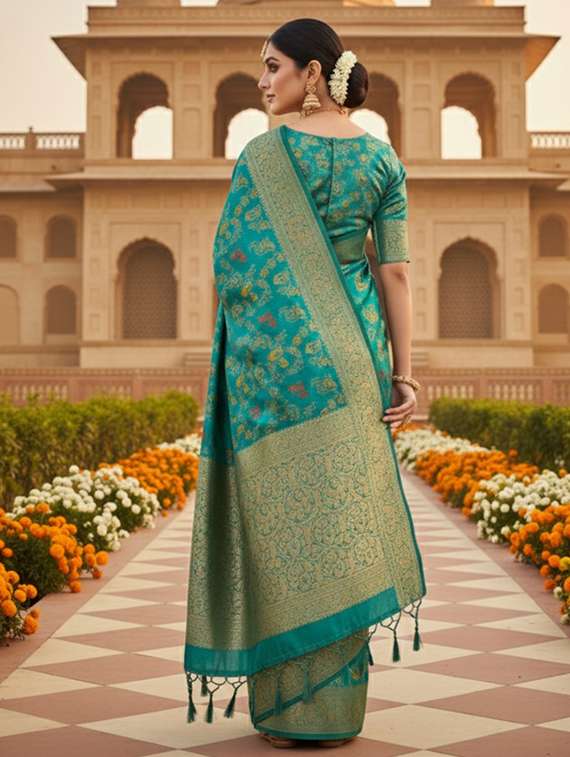 women self design banarasi saree with blouse - 22502929 -  Standard Image - 3