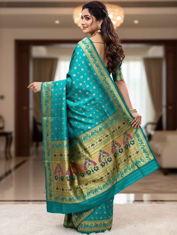 women self design paithani saree with blouse - 22502961 -  Standard Image - 3