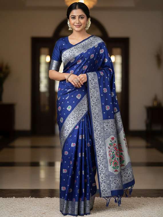 women self design paithani saree with blouse