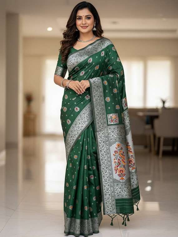 women self design paithani saree with blouse