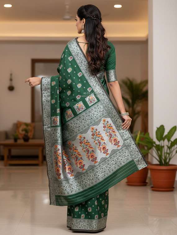 women self design paithani saree with blouse - 22502967 -  Standard Image - 3