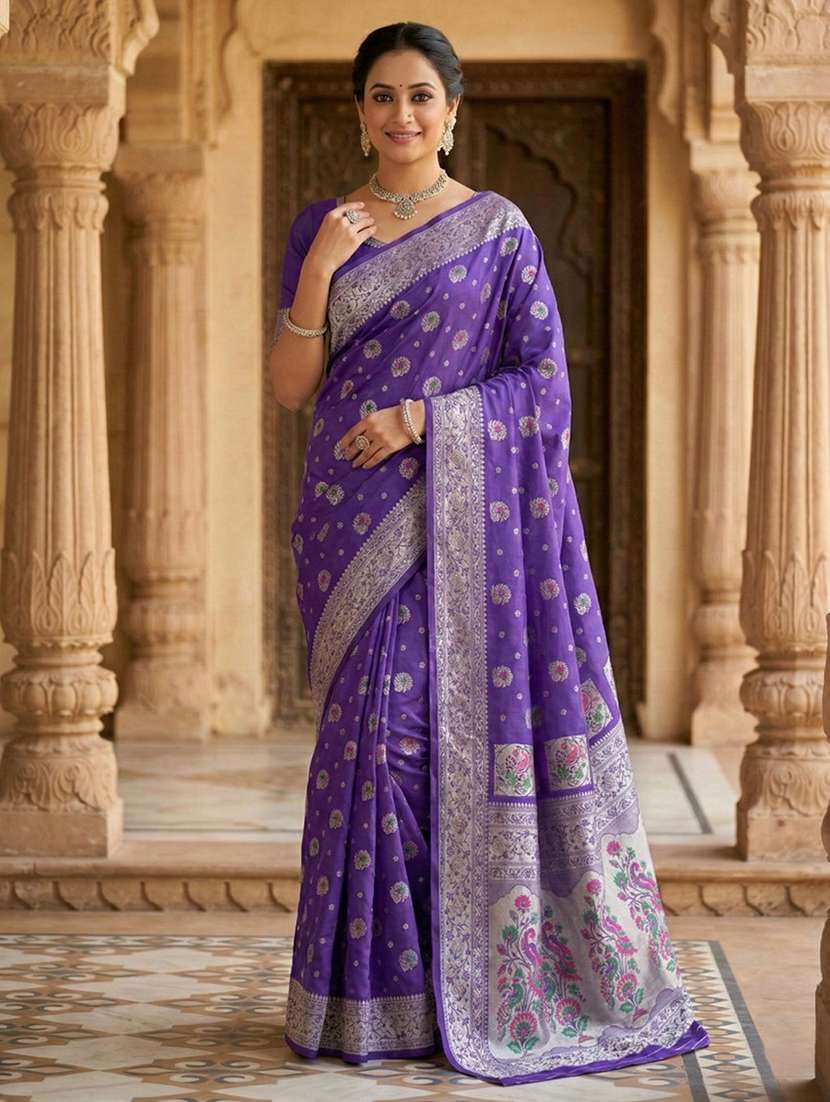 women self design paithani saree with blouse