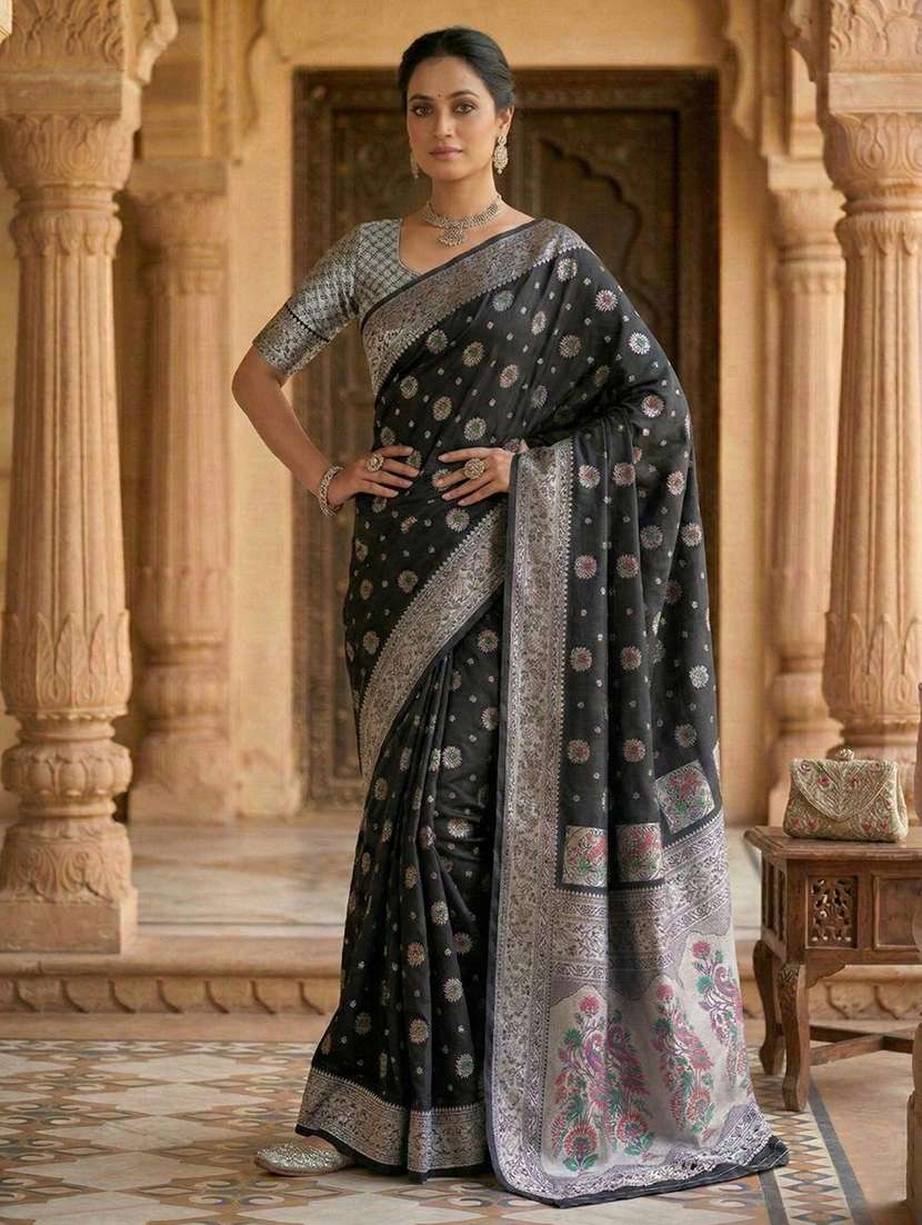 women self design paithani saree with blouse
