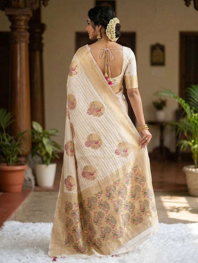 women self design banarasi saree with blouse - 22502999 -  Standard Image - 3