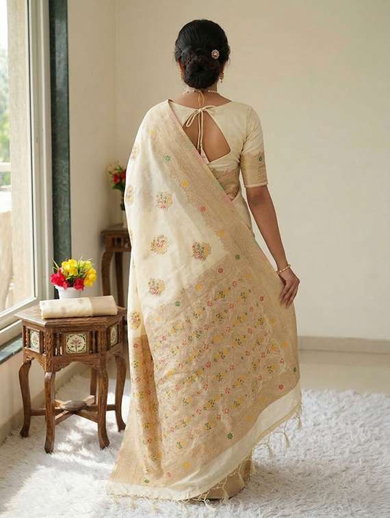 women self design banarasi saree with blouse - 22503002 -  Standard Image - 3