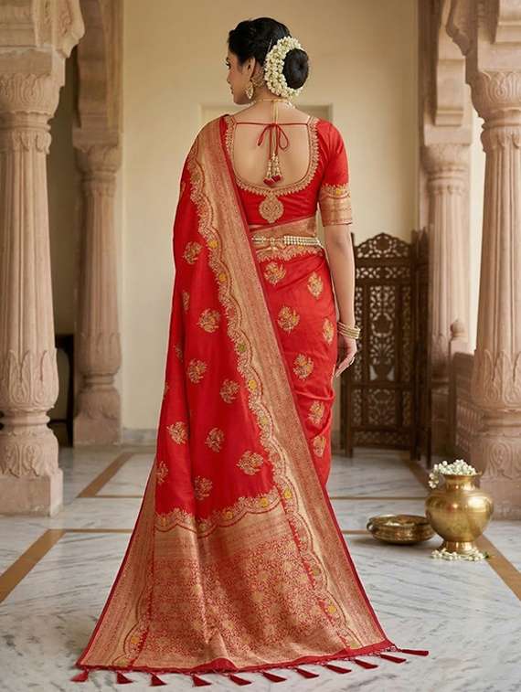 women self design banarasi saree with blouse - 22503003 -  Standard Image - 3