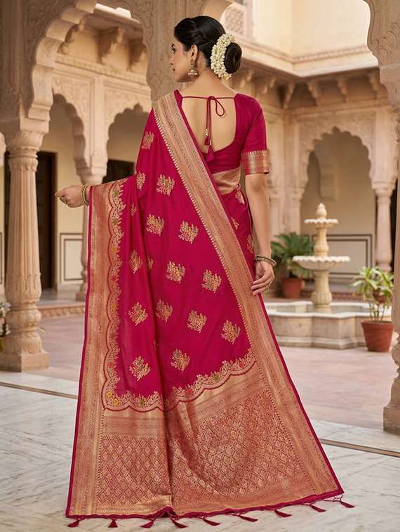women self design banarasi saree with blouse - 22503004 -  Standard Image - 3