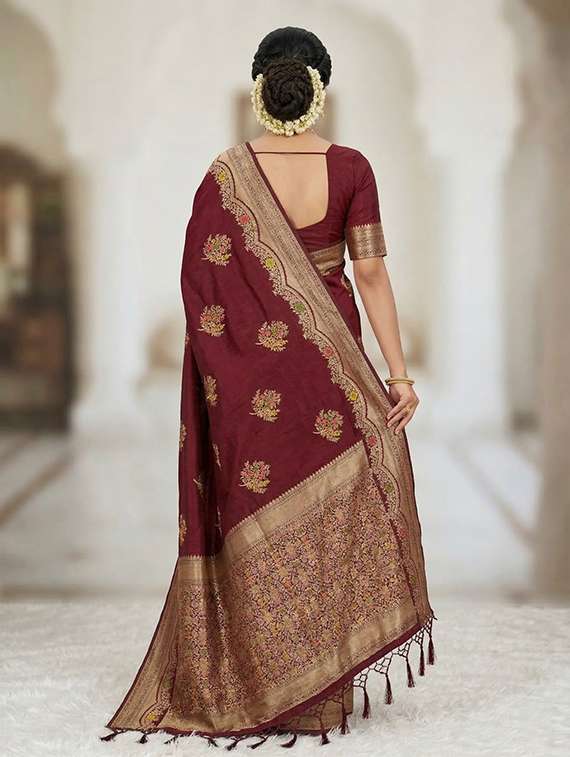 women self design banarasi saree with blouse - 22503005 -  Standard Image - 3