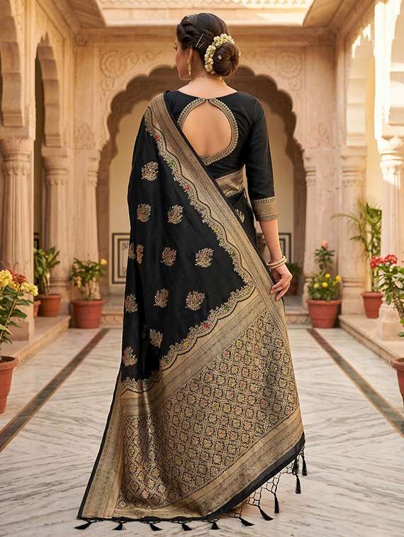 women self design banarasi saree with blouse - 22503007 -  Standard Image - 3