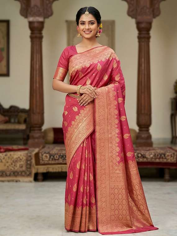 women self design banarasi saree with blouse