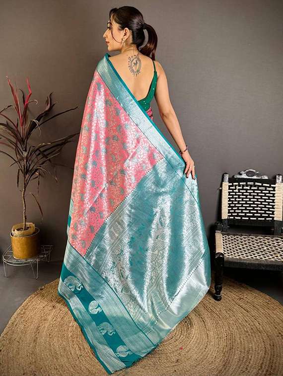 women self design banarasi saree with blouse - 22503077 -  Standard Image - 3