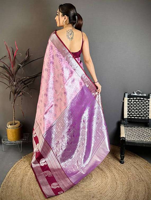 women self design banarasi saree with blouse - 22503079 -  Standard Image - 3