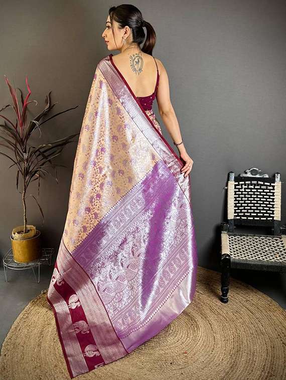women self design banarasi saree with blouse - 22503080 -  Standard Image - 3