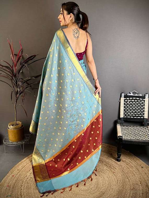 women self design bordered saree with blouse - 22503109 -  Standard Image - 3