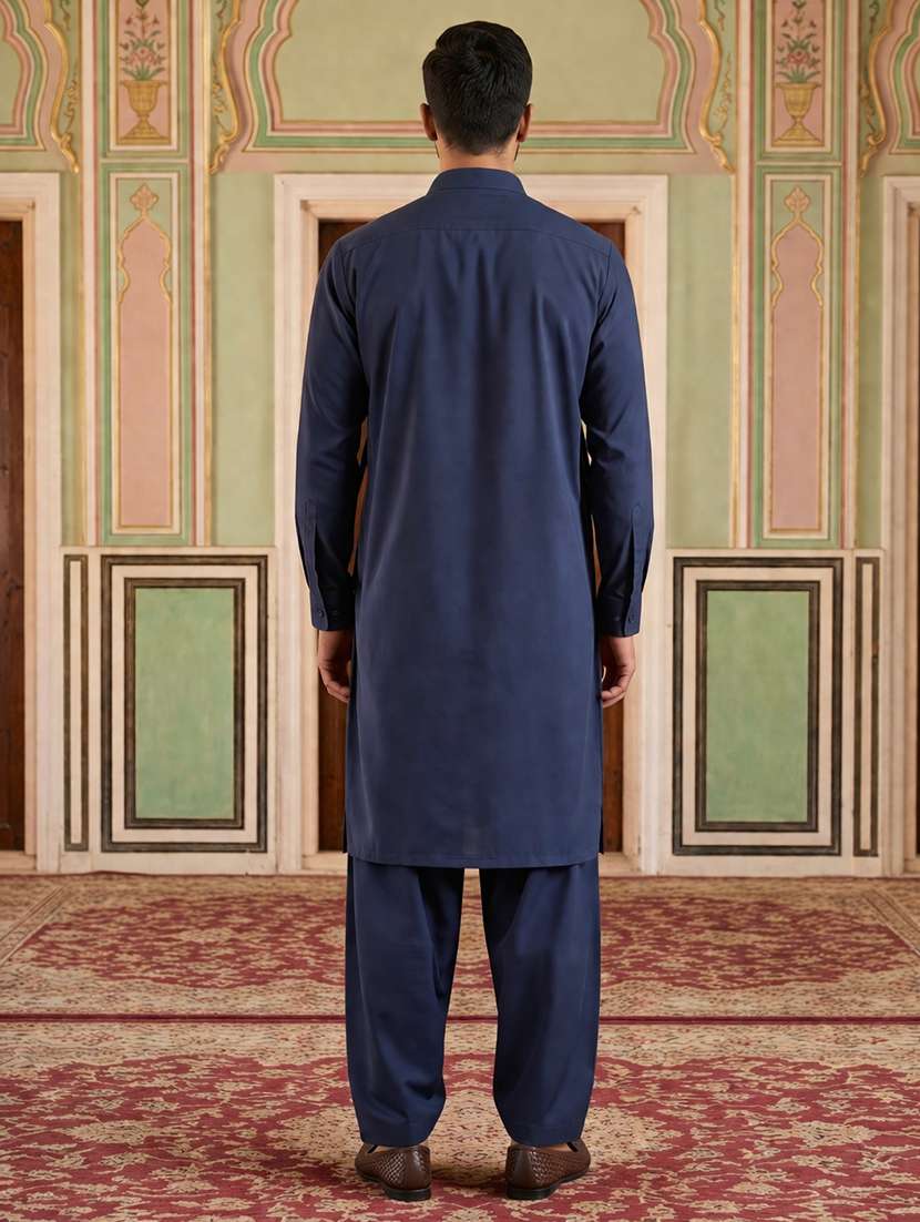 men embroidered long sleeve pathani set - 22503149 -  Standard Image - 3