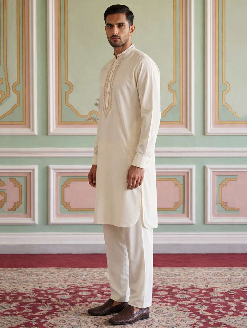 men embroidered long sleeve pathani set - 22503150 -  Standard Image - 3