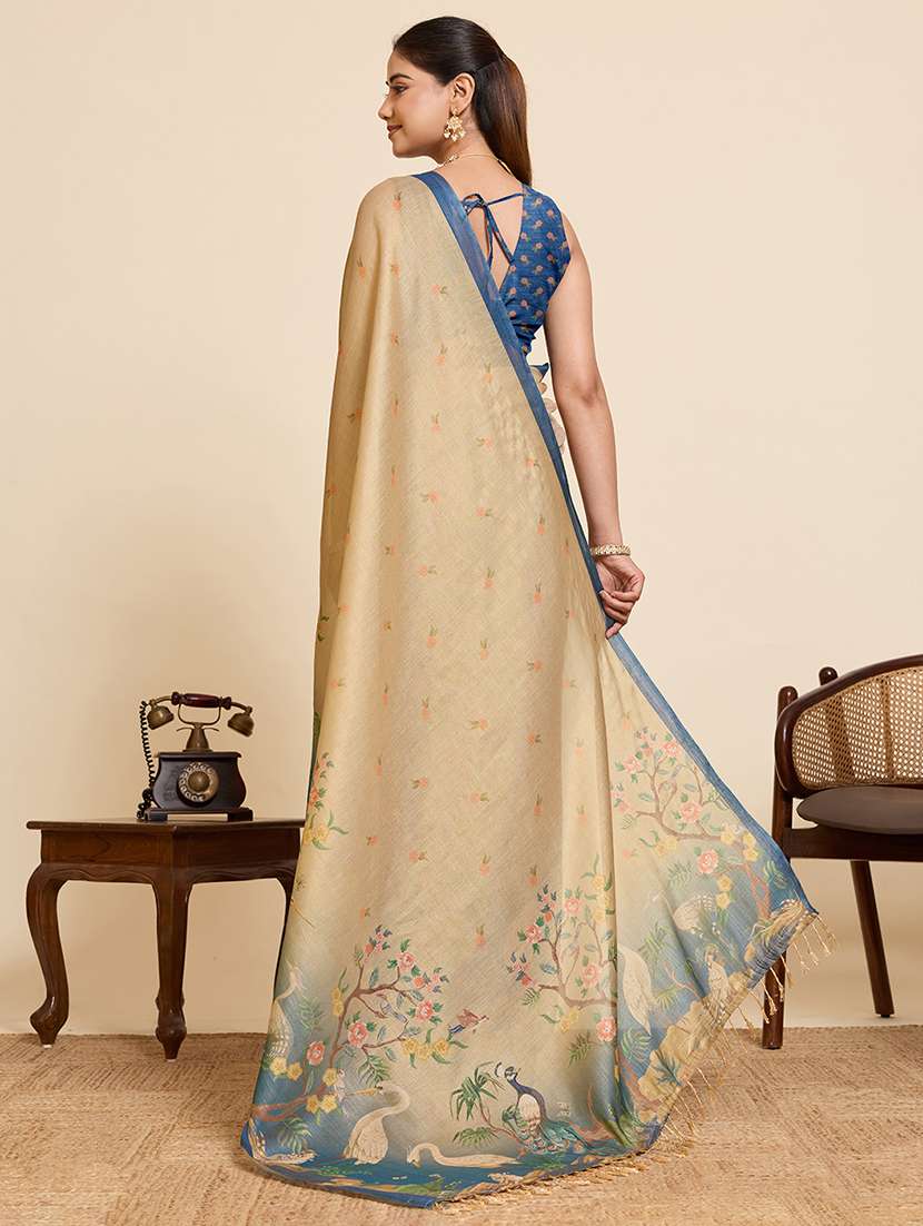 women printed casual wear saree with blouse - 22503253 -  Standard Image - 3