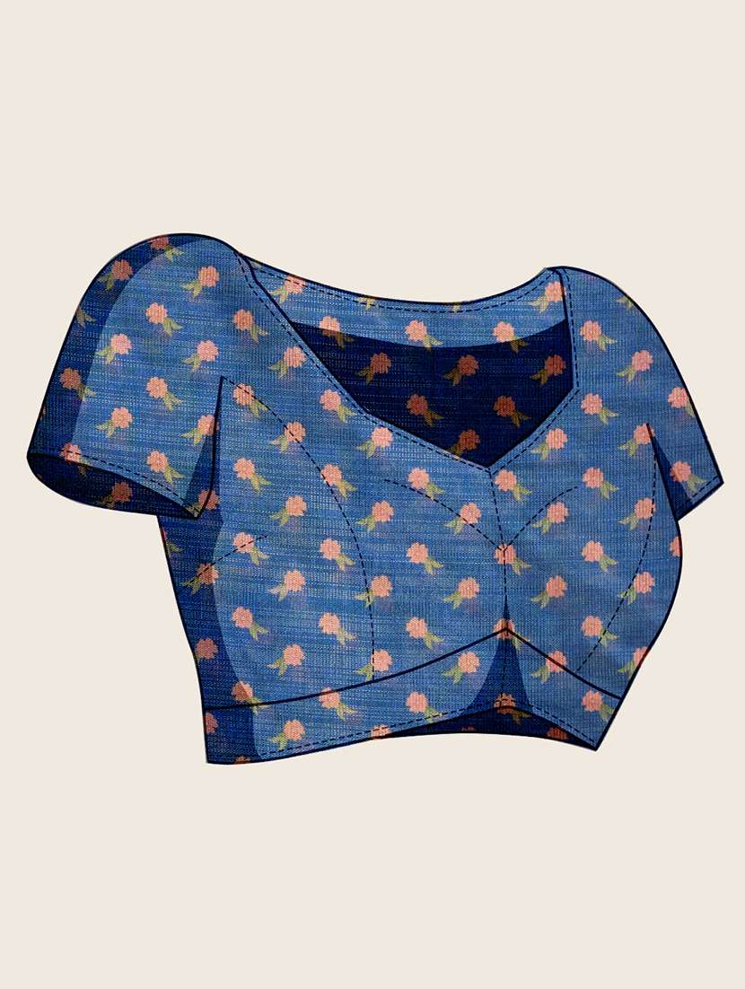 women printed casual wear saree with blouse - 22503253 -  Standard Image - 5
