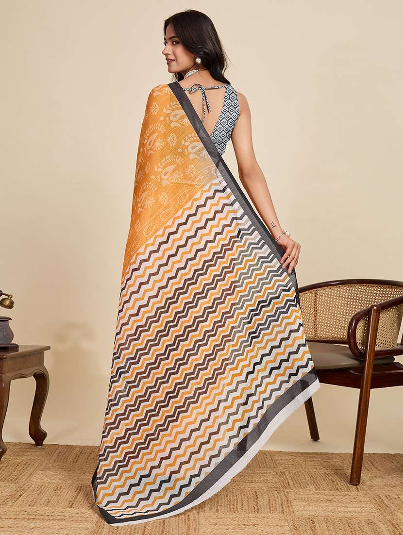 women printed casual wear saree with blouse - 22503288 -  Standard Image - 3