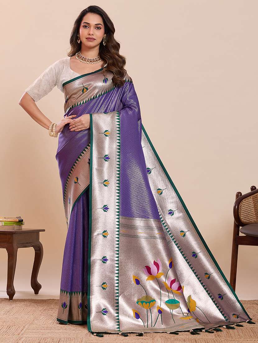 women self design paithani saree with blouse
