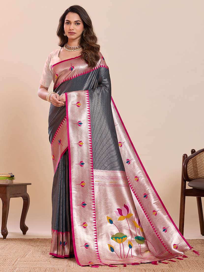 women self design paithani saree with blouse