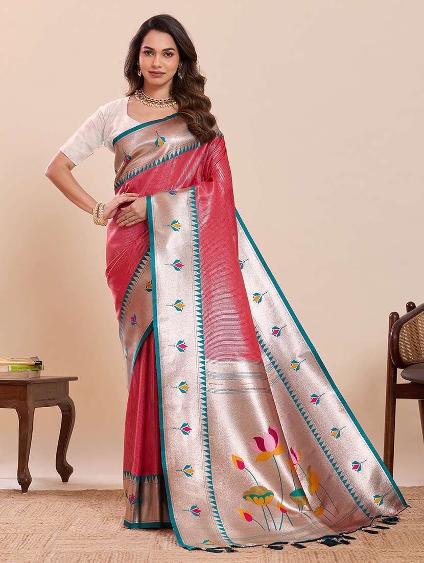 women self design paithani saree with blouse