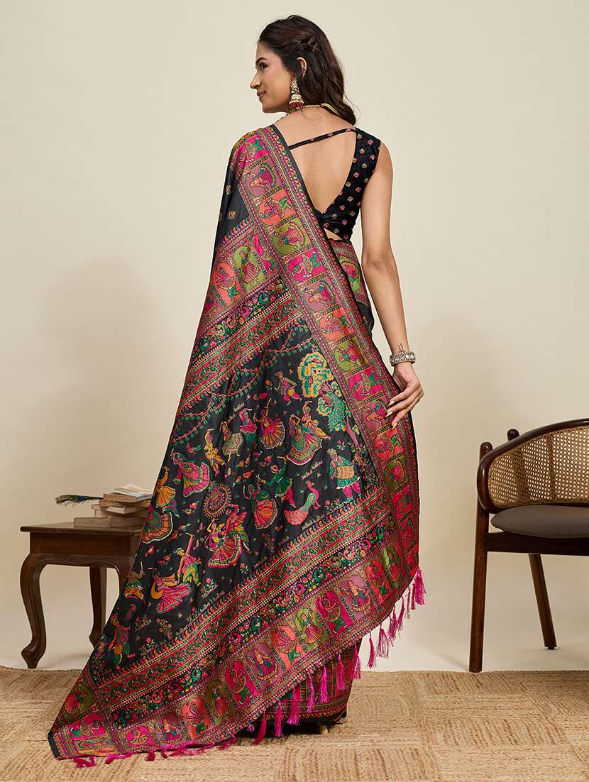 women self design bordered saree with blouse - 22503304 -  Standard Image - 3
