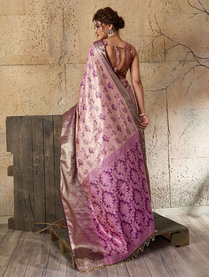 Women Self Design Kanjivaram Saree With Blouse - 22503312 -  Standard Image - 3